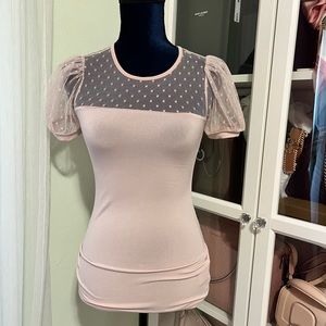 Express Polka Dot pink shirt